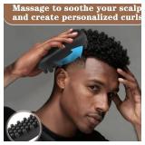 FOWSRHRG 3 Pack Silicone Curling Hair Brush & Metal Afro Pick Hair Comb Set Durable Washable Curl Sponge for Black Men, Natural Hair, Dreadlocks, Coils & 4C Afro HairStyling Tool - Retail: $13