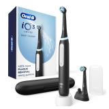Oral-B iO Deep Clean Rechargeable Electric Toothbrush, Black, iO Series 3 Limited, 2 Brush Heads, Travel Case, Pressure Sensor, 3 Cleaning Settings - Retail: $110