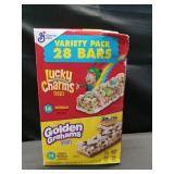 Golden Grahams Lucky Charms Breakfast Cereal Treat Bars Variety Pack  28 ct - Retail: $10