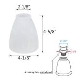 Aspen Creative 23062-4 Alabaster Transitional Style Replacement Glass Shade, 2-1/8\' Fitter Size, 4-5/8\' High x 4-1/8\' Diameter, 4 Pack - Retail: $20