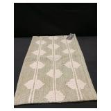 Rizzy Home Cotton Diamond Green 14 X20  Pillow Cover  - Retail: $55