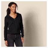 Amazon Essentials Women's Fleece Full-Zip Hoodie Black, Medium - Retail: $16
