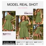 Dokotoo Dresses for Women 2026 Elegant Hollow Out Eyelet Tie Front Cotton Dress Short Lantern Sleeve V-Neck Embroidered Summer Green Dress Plus Size A Line Cotton Dresses Small - Retail: $40
