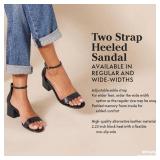 Amazon Essentials Women's Two Strap Heeled Sandal, Beige Faux Leather, 10 - Retail: $27