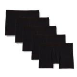 Amazon Essentials Men's Cotton Jersey Boxer Briefs, 5-Pack, Black, Medium - Retail: $20