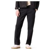 Amazon Essentials Mens Straight-Fit Casual Stretch Chino Pants, Black, 33W x 32L - Retail: $27