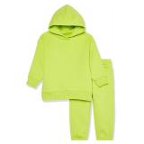 Amazon Essentials Unisex Kids' Modern Sweat Set, Pack of 2, Lime Green, X-Large - Retail: $20
