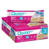 Quest Nutrition Birthday Cake Protein Bars, 20g Protein, 1g Sugar, 4g Net Carbs, Gluten Free, Keto Friendly, 12 Count - Retail: $26