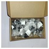 25 Pack Modern Cabinet Knobs - 32mm (1.26') Diameter, 22mm (0.87') Height, Plastic Black Dresser Pulls with 25mm (0.98') Screw - Easy Install Drawer Pull for Kitchen, Bathroom & Wardrobe