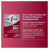 One A Day Proactive 65+ Multivitamin for Men & Women, 150 Ct   with A, C, D, Zinc, Calcium, Folic Acid for Bone & Cell Health