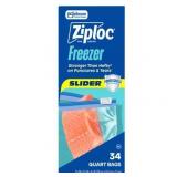 2 BOXES of Ziploc  Brand Quart Freezer Slider Bags, Power Shield  Technology for More Durability, 34 Count