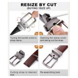 BULLIANT Men's Belt,Reversible Belt Adjustable For Gift Men 43  x 1.25 -Cut For Fit-2 Sides in 1 Belt(Not 2 Belts)
