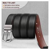 BULLIANT Men's Belt,Reversible Belt Adjustable For Gift Men 43  x 1.25 -Cut For Fit-2 Sides in 1 Belt(Not 2 Belts)