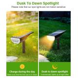 Solar Spot Lights Outdoor, Solar Lights Outdoor Waterproof IP65, 3 Brightness Modes Dusk to Dawn Landscape Spotlights for Yard Garden Pathway Tree Decoration, Warm White, 4 Pack