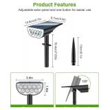 Solar Spot Lights Outdoor, Solar Lights Outdoor Waterproof IP65, 3 Brightness Modes Dusk to Dawn Landscape Spotlights for Yard Garden Pathway Tree Decoration, Warm White, 4 Pack