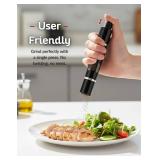 Salt & Pepper Crusher Set with Stand   One-Handed Thumb Press Grinder, Portable Spice Crusher for Kitchen, Dining & Travel   Easy to Use Manual Seasoning Grinder for Fresh Ground Pepper, Sea Salt