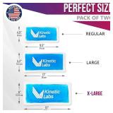Reusable Gel Ice Packs for Injuries by Kinetic Labs (2 Pack) - Hot Cold Packs for Injuries 12' x 6' - Flexible Ice Packs for Back Head Knee Shoulder Neck Ankle Elbow Feet Headaches Surgery (X-Large)