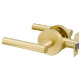 1 Pack Brushed Gold Passage Door Handle, Streamlined Closet Door Lever Handle, Heavy Duty Hall Door Handle Brass, Brushed Gold Hallway Passage Doors Handle