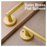 1 Pack Brushed Gold Passage Door Handle, Streamlined Closet Door Lever Handle, Heavy Duty Hall Door Handle Brass, Brushed Gold Hallway Passage Doors Handle