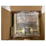 1 Pack Brushed Gold Passage Door Handle, Streamlined Closet Door Lever Handle, Heavy Duty Hall Door Handle Brass, Brushed Gold Hallway Passage Doors Handle