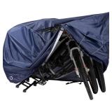 Navaris Bike Cover - Durable Water-Resistant Polyester - Cycle Covers for Outside and Inside Storage - Adjustable & Universal Outdoor Bicycle Rain Cover Accessories - Navy - XXL
