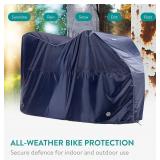 Navaris Bike Cover - Durable Water-Resistant Polyester - Cycle Covers for Outside and Inside Storage - Adjustable & Universal Outdoor Bicycle Rain Cover Accessories - Navy - XXL