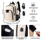 Della Gao Laptop Backpack for Men, Large Anti-Theft Business Travel Backpack with USB Charging Port, Water Resistant College School Computer Bag for Men/Women for 17 Inch Laptop and Notebook