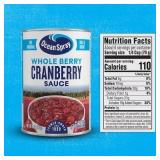 4 CANS of Ocean Spray Whole Berry Cranberry Sauce - 14oz