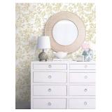 22 ROLLS of Heroad Floral Wallpaper Peel and Stick White and Gold Contact Paper Modern Removable Contact Paper for Cabinets and Drawers Bathroom Vinyl Roll Self Adhesive 78.7' x 17.3'