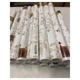 22 ROLLS of Heroad Floral Wallpaper Peel and Stick White and Gold Contact Paper Modern Removable Contact Paper for Cabinets and Drawers Bathroom Vinyl Roll Self Adhesive 78.7' x 17.3'