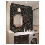 11 ROLLS - of Heroad Peel and Stick Wallpaper Black Contact Paper Gold Floral Wallpaper Modern Boho Removable Contact Paper for Cabinets Drawers Bedroom Self Adhesive Vinyl Papel Tapiz para Pared 118'