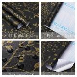 11 ROLLS - of Heroad Peel and Stick Wallpaper Black Contact Paper Gold Floral Wallpaper Modern Boho Removable Contact Paper for Cabinets Drawers Bedroom Self Adhesive Vinyl Papel Tapiz para Pared 118'