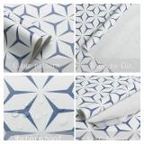 5 ROLLS of Heroad Wall Paper Peel and Stick Modern Blue Wallpaper Peel and Stick Boho Geometric Blue Contact Paper for Cabinets and Drawers Renter Friendly Self-Adhesive Removable Waterproof 17.7  x 1
