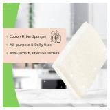 Practical Matter Kitchen Sponge, Organic Cotton Fiber All-Purpose Dish Sponges for Washing Dishes and Cleaning All Surfaces, Durable Non Scratch Scrub, 6 Count Value Pack