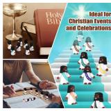 Draupnir 240PCS Little Jesus Figures Easter Black Mini Jesus Figurines in Bulk, Religious Jesus Loves You Figures Gift(Macaron,Jesus Love You)