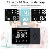 Automatic Upper Arm Blood Pressure Monitor, Large Display Dual User 2x90 Memory, Digital BP Machine with (8.5'-16.5') Adjustable Cuff, Fast & Accurate BP Monitor (Black/White-AES392)
