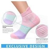 IRAMY Compression Ankle Support Socks Women Coolmax Wicking Cushioned Athletic Plantar Fasciitis Relief 3/4/6 Pairs