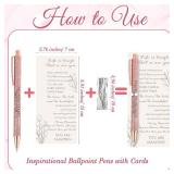 36 Set Inspirational Pens for Women Bulk - Rose Gold Glitter Ballpoint Pens with Quotes for Coworker Appreciation Gifts - Nurse Teacher Staff Christmas Desk Accessories Office Supplies (Confidence)