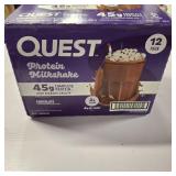 Quest Chocolate Protein Milkshake, 45g Protein, Bottles, 12 pk./14 fl. oz.