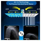 Voolan Rain Shower head, High Pressure Shower Head Made of 304 Stainless Steel, Relaxed Shower Experience Even at Low Water Flow and Pressure (10' Chrome)