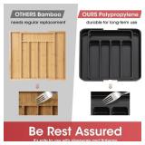 Aujen Silverware Organizer - Expandable Kitchen Drawer Organizer, Adjustable Utensil Organizer, Cutlery Tray for Forks, Knives, Multipurpose Kitchen Organizers and Storage Solution, Black, Medium