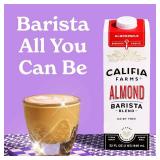 Califia Farms - Original Almond Barista Blend Almond Milk 32 Oz (Pack Of 6), Shelf Stable, Dairy Free, Plant Based, Vegan, Gluten Free, Non GMO, High Calcium, Milk Frother, Creamer
