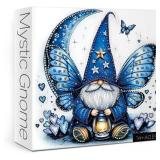 Crystal Blue Gnome Puzzle 1000 Pieces for Adults, Magic Jewel Butterfly Jigsaw Puzzle, Fantasy Heart Star Puzzle as Home Decor