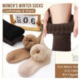 Merino Wool Warm Socks for Women, Hiking Cozy Thermal Crew Boot Socks for Winter And Christmas Gifts