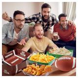 OHOME Football Party Supplies - 40 Pack Super Game Bowl Party Decorations 2026 | Football Plates Disposable Trays for Football Party Favors - Football Accessories Decor for Birthday Party