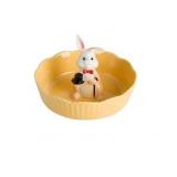 DIHOclub Cute Rabbit Candy Bowl Ceramic Candy Dish (Yellow Rabbit)