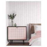 CiCiwind 197' 17.3' White and Pink Peel and Stick Wallpaper Geometric Stripe Contact Paper Dot Wall Paper Removable Self-Adhesive Wallpapers for Bedroom Bathroom Kitchen Cabinets Shelves
