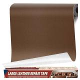 Leather Repair Tape Patch, 17' x 79' Self Adhesive Leather Patches for Furniture,Vinyl Repair Kit for Car Seat, Couch, Chairs, Boat Seat, Sofa Brown