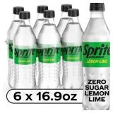 Sprite Zero Sugar Lemon Lime Soda Pop, 16.9 fl oz, 6 Pack Bottles