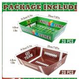 OHOME Football Party Supplies - 40 Pack Super Game Bowl Party Decorations 2026 | Football Plates Disposable Trays for Football Party Favors - Football Accessories Decor for Birthday Party